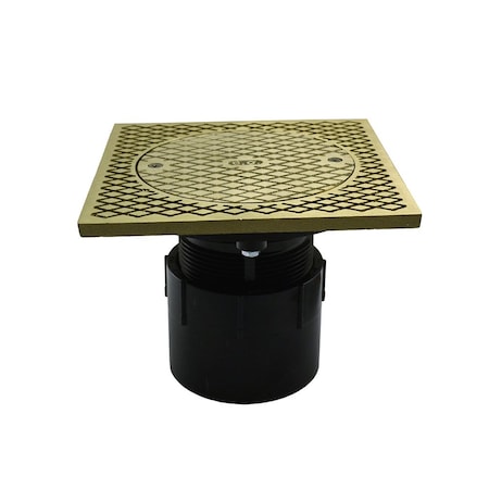 Jones Stephens 3in. ABS Over Pipe Fit Base Cleanout with 3in. Plastic Spud and 7in. Nickel Bronze Cover C60057